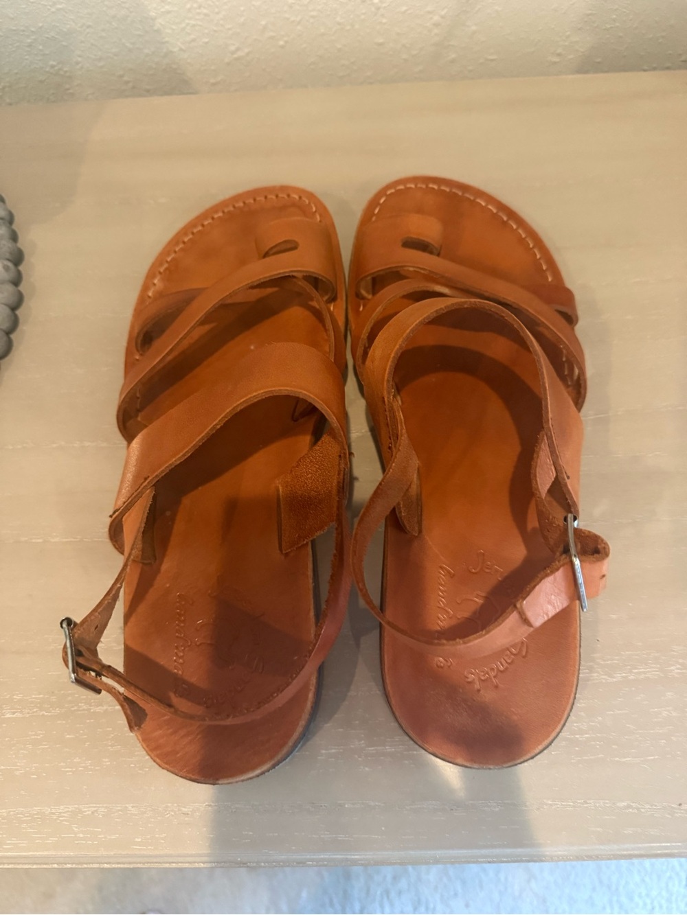 Jerusalem Sandals Men’s Brown Leather Handmade Sandals NWOT